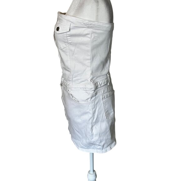Amanda Uprichard Teyana Dress in White Medium New Womens Denim strapless Mini - Picture 7 of 12